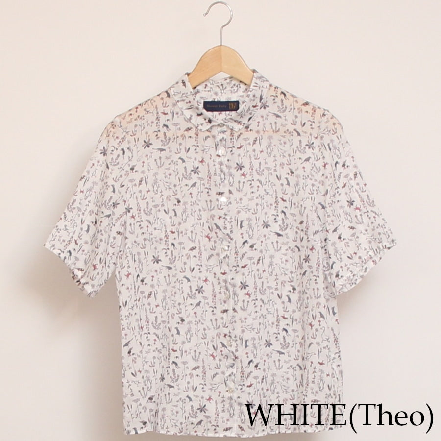 【WHITEサイズ1・2ラスト1点ずつ】シルフローンLIBERTY 5分袖フィットシャツ2507