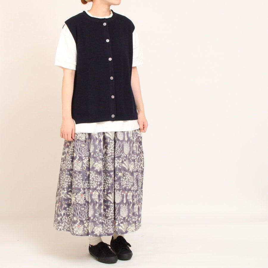 【20%OFF】【GRAYラスト1点】リバティサイド釦スカート80cm(2508)
