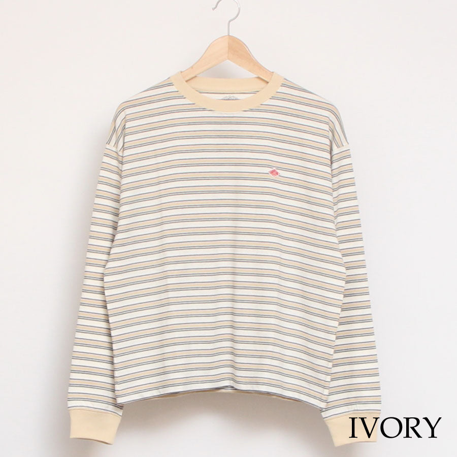 【IVORYラスト1点】DANTONボーダークルーネック長袖Tシャツ24