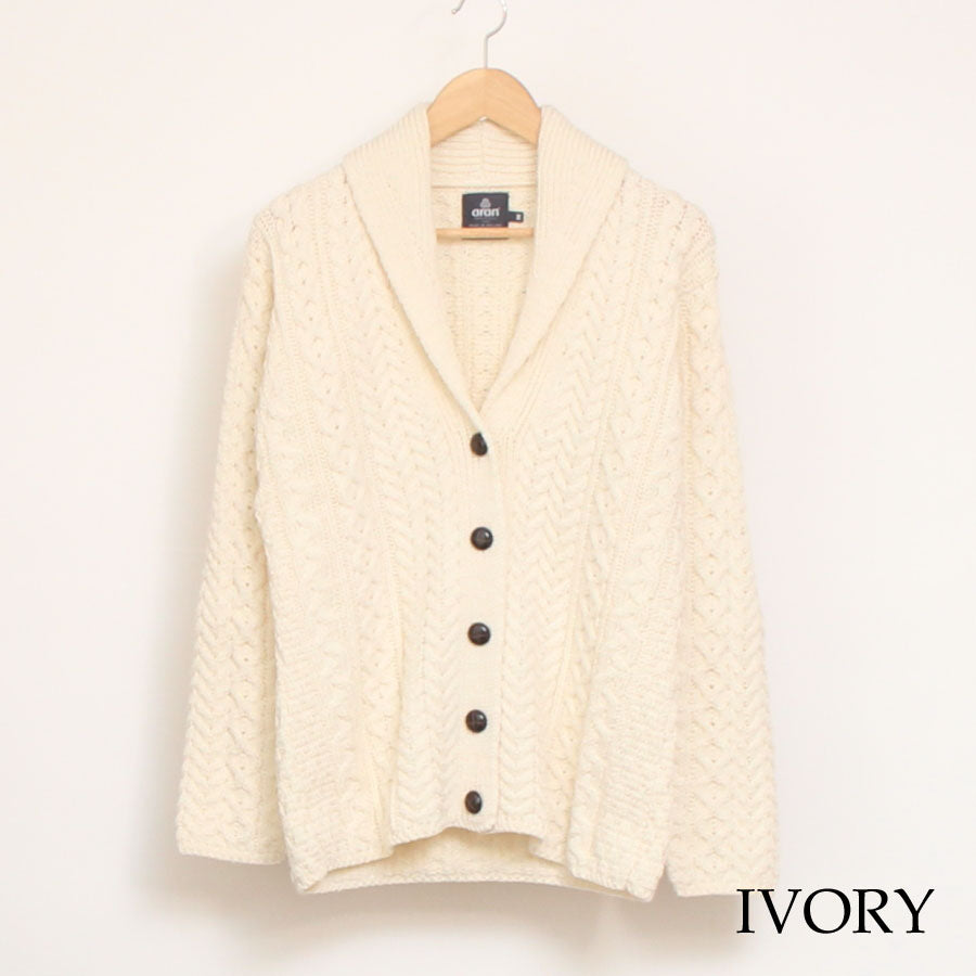 【40%OFF】【CHARCOAL GRAYのみ ラスト1点】Aran Woollen Millsショールカーディガン24