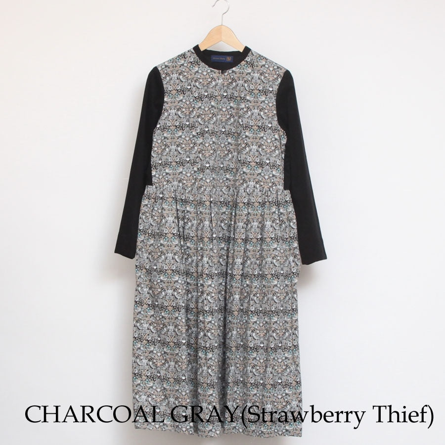 【20%OFF】【CAMELのみ】コーデュロイLIBERTY切替キーネックワンピース2411