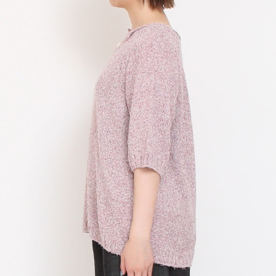 OTA KNIT コットンリネン シルクネップニットプルオーバー