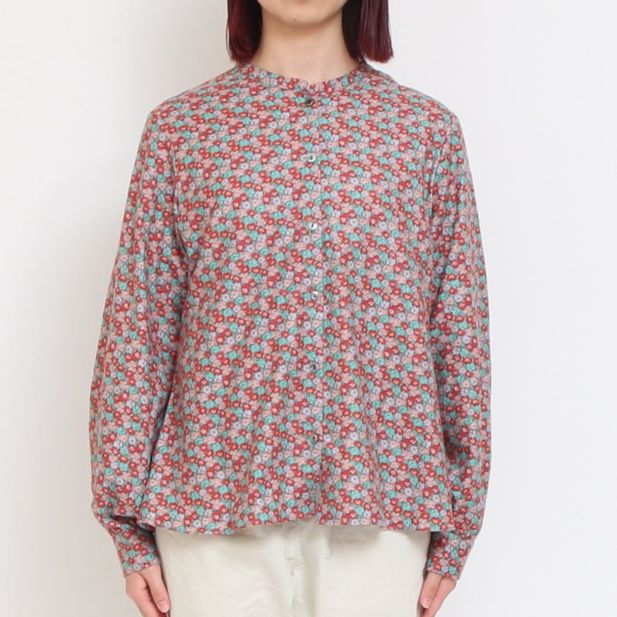 【再値下げ・40%OFF】【WINEのみ ラスト1点】エアリーコットLIBERTYスタンドカラーシャツ(2311)