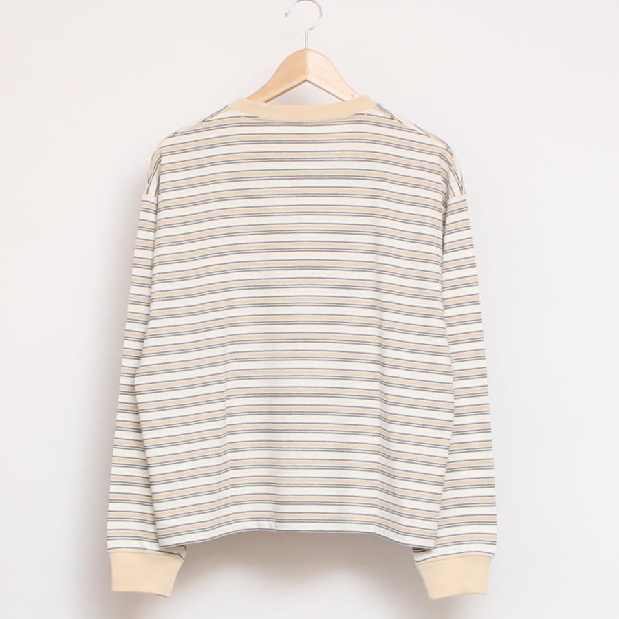 【IVORYラスト1点】DANTONボーダークルーネック長袖Tシャツ24