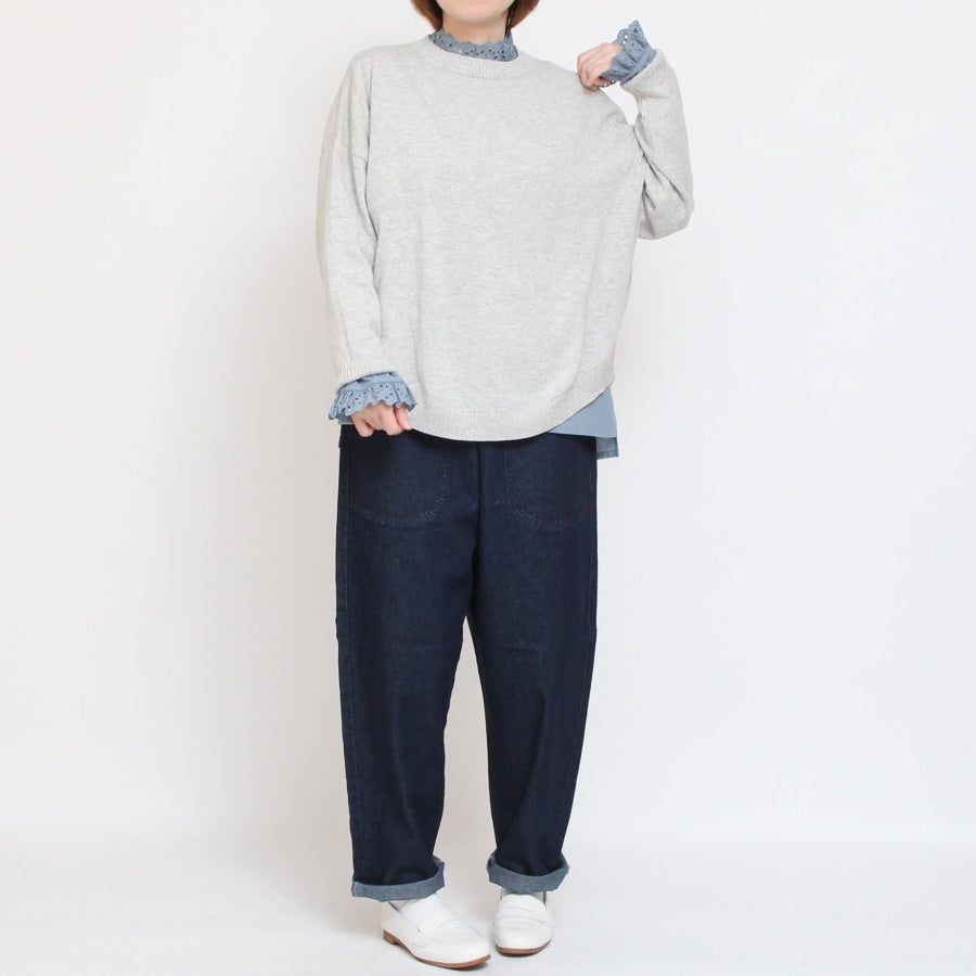 kelenレースフリルデザインプルオーバー