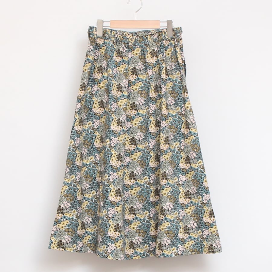 【20%OFF】【GREENのみ ラスト1点】コーデュロイLIBERTYリボン付きスカート(2411)