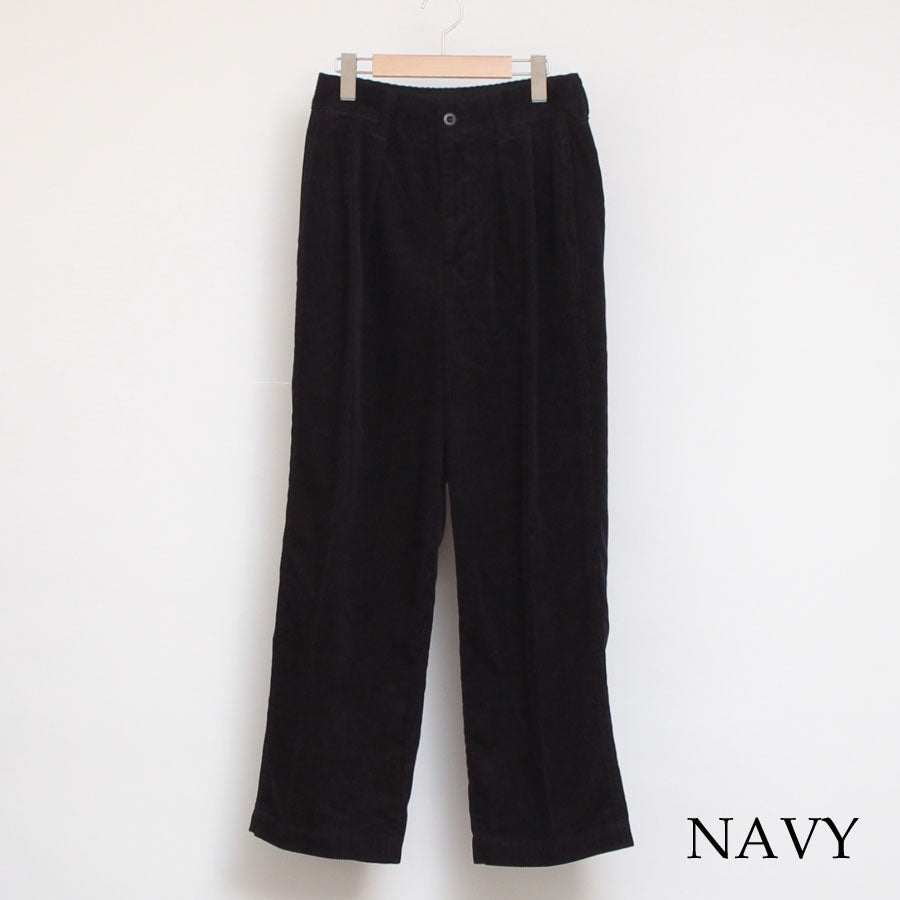 【30%OFF】【NAVYサイズMのみ ラスト1点】D.M.Gコーデュロイツータックトラウザー