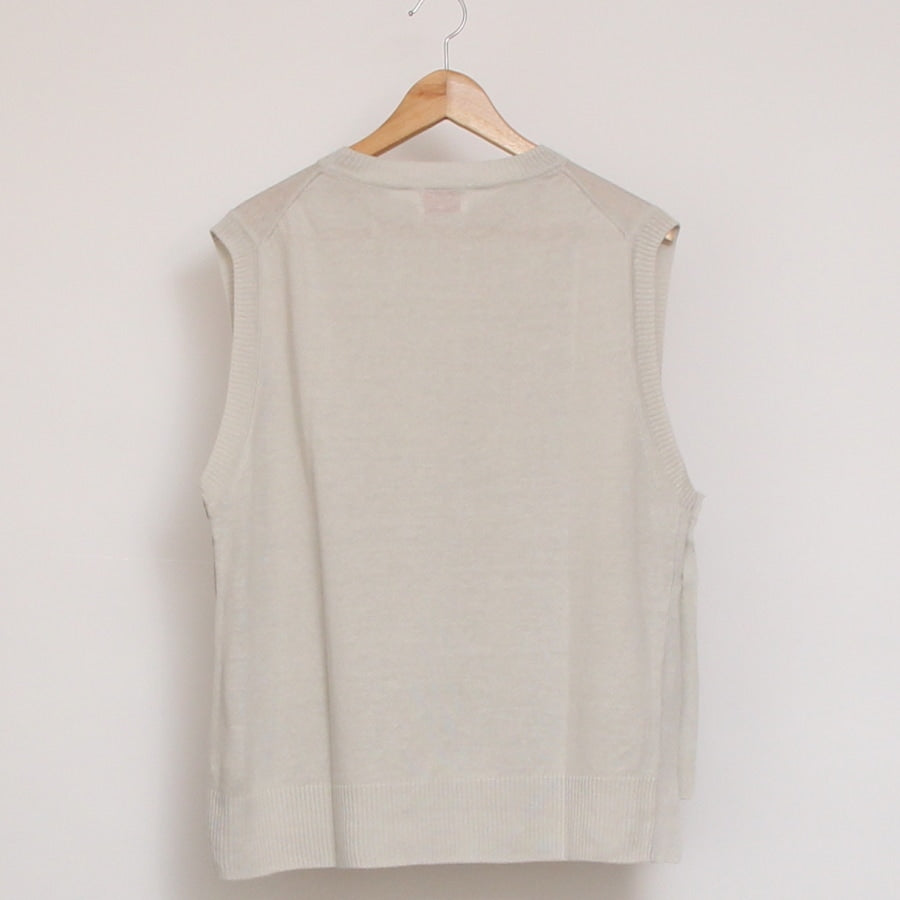 【50%OFF】【IVORY・MINTのみ 残り僅か】mao made UVカットリネン サイド釦ベスト