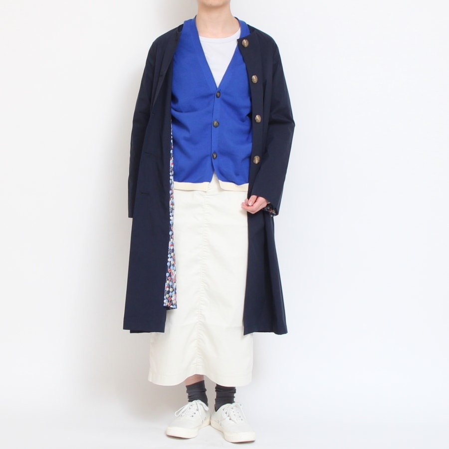 【30%OFF】【BLUEのみ ラスト1点】NARUリブバイカラーVネックカーディガン