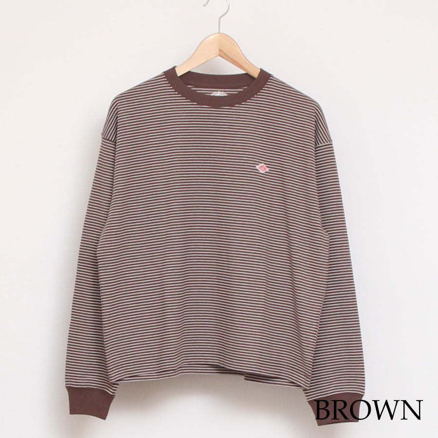 【IVORYラスト1点】DANTONボーダークルーネック長袖Tシャツ24