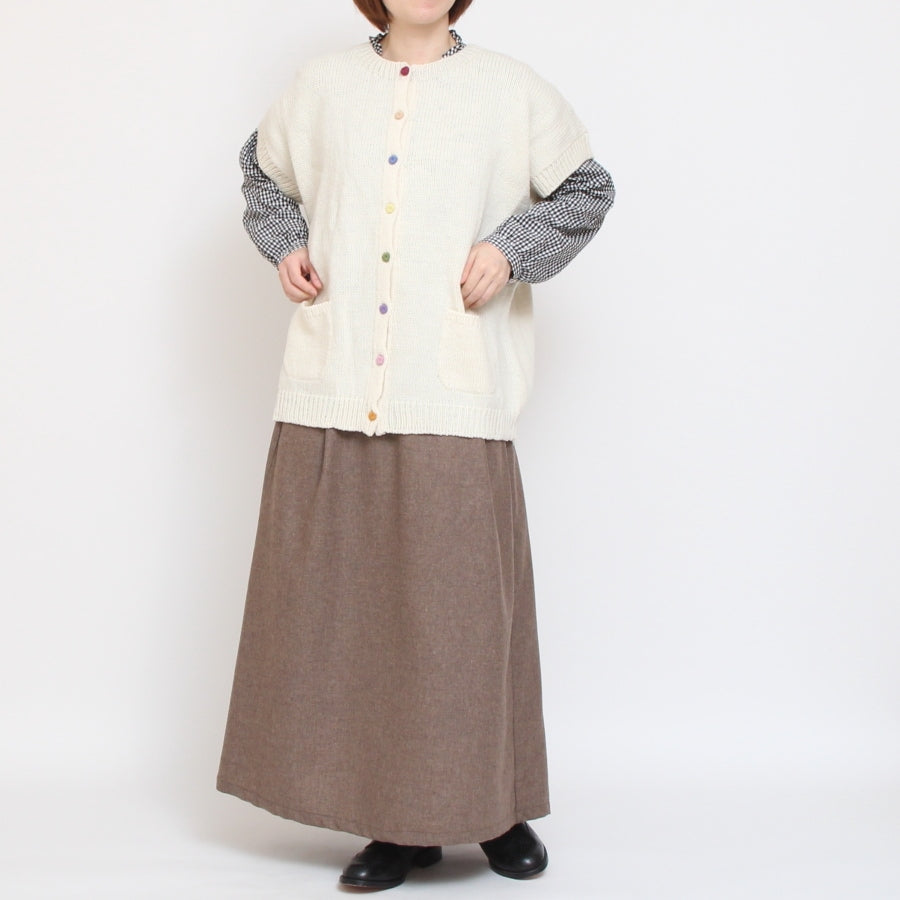【NAVYのみ】PERUカラフル釦ワイドベスト(2409)