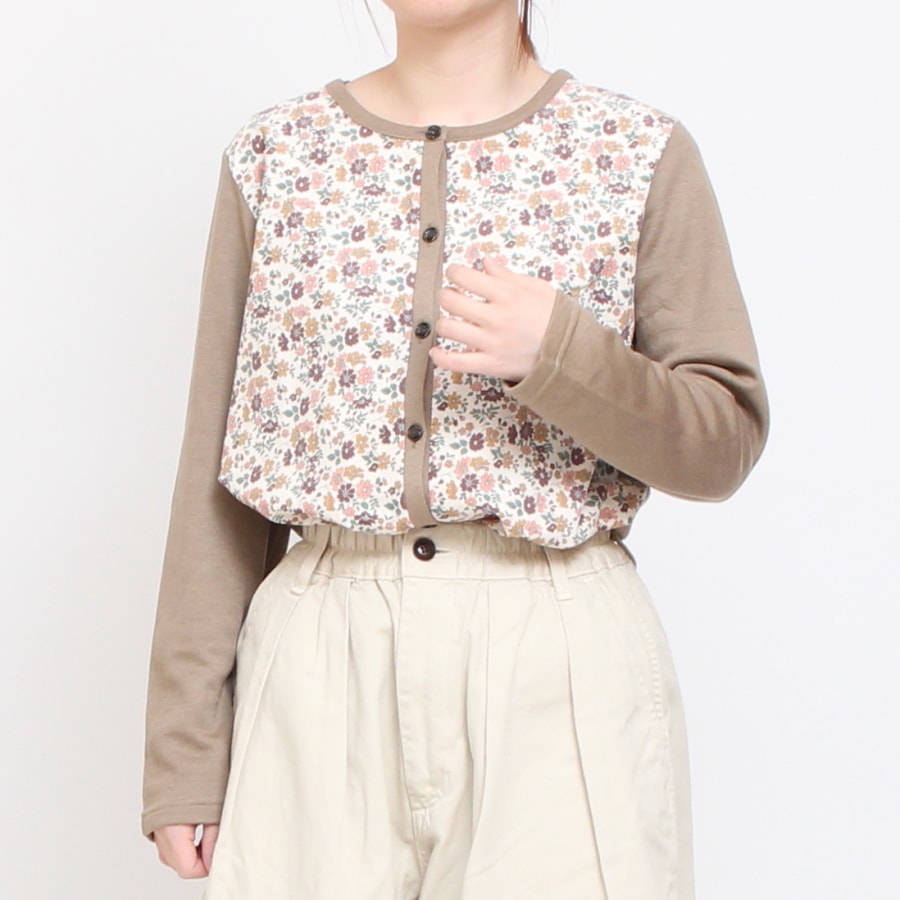 【BLACKラスト1点】LIBERTY MIXクルーネックカーディガン67064