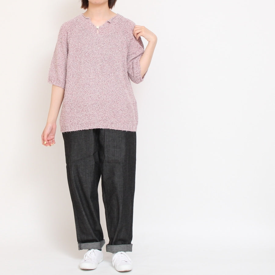 OTA KNIT コットンリネン シルクネップニットプルオーバー