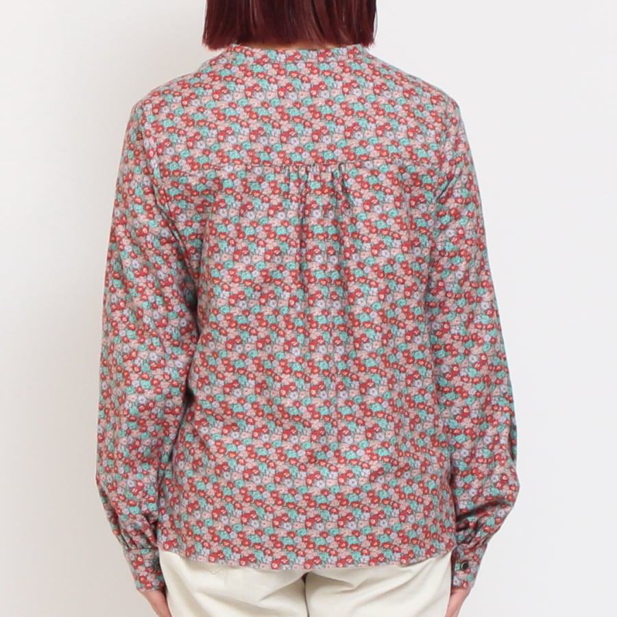 【再値下げ・40%OFF】【WINEのみ ラスト1点】エアリーコットLIBERTYスタンドカラーシャツ(2311)