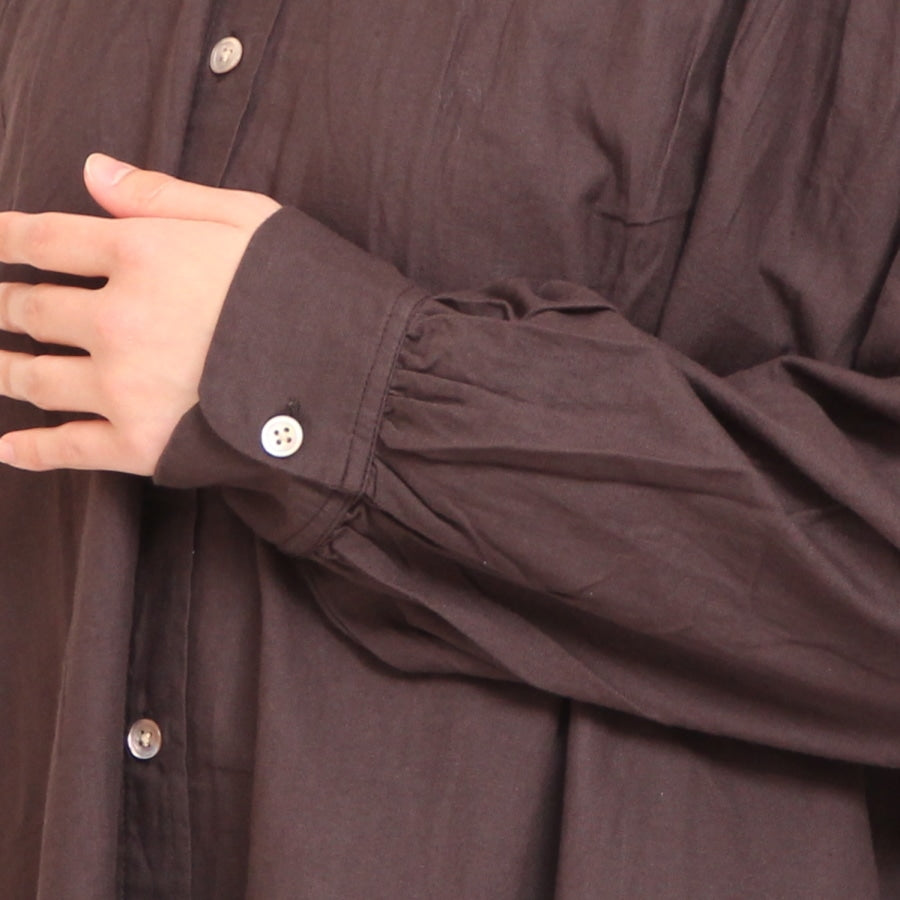 【30%OFF】【CHARCOAL GRAYのみ ラスト1点】Brocanteカディシャツワンピース