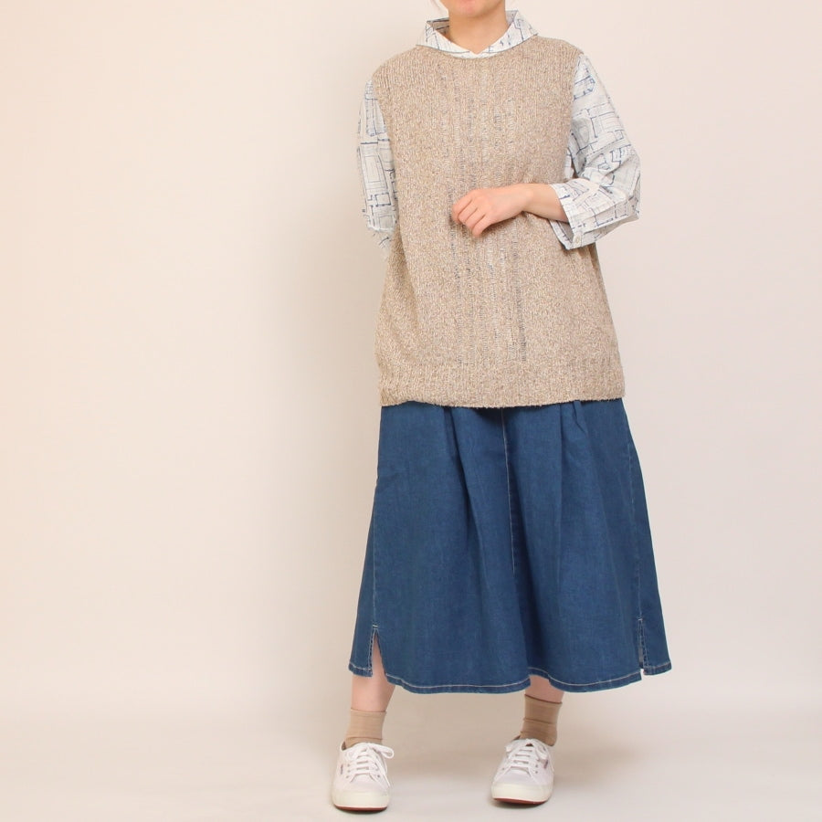 OTA KNITコットンリネンシルクネップベスト