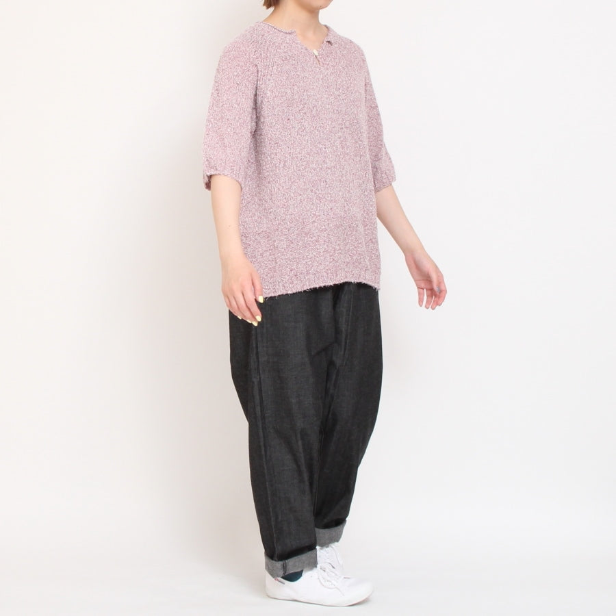 OTA KNIT コットンリネン シルクネップニットプルオーバー