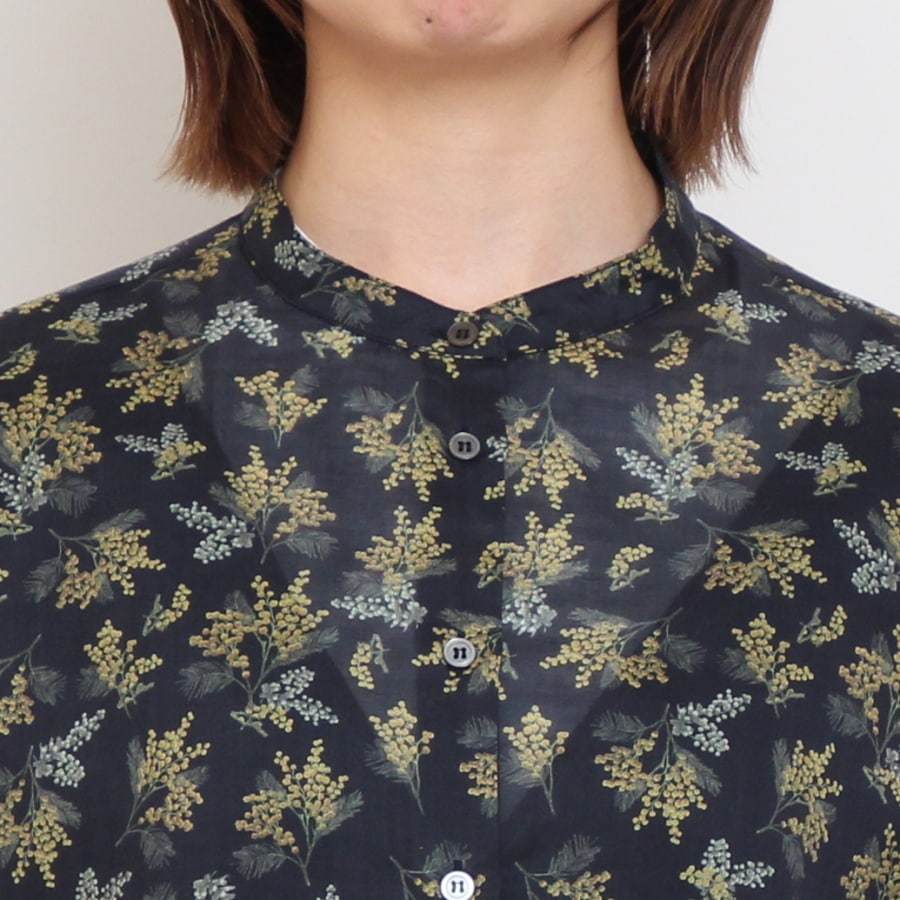 【NAVYラスト1点】【本店限定商品】シルフローンLIBERTY スタンドカラードルマンシャツ2507
