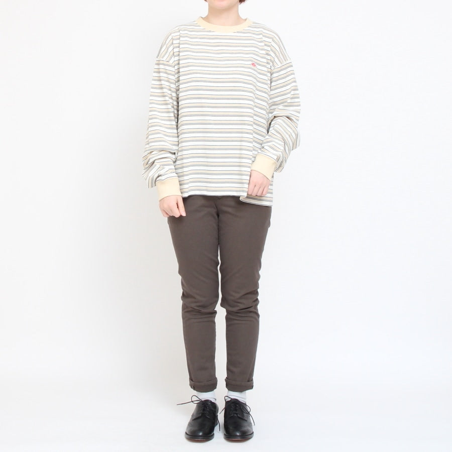 【IVORYラスト1点】DANTONボーダークルーネック長袖Tシャツ24