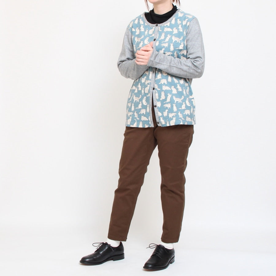 【BLACKラスト1点】LIBERTY MIXクルーネックカーディガン67064