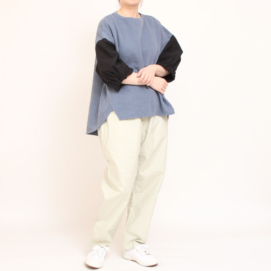 【50%OFF】【残り僅か】NARU裏毛×シーチングワッシャープルオーバー