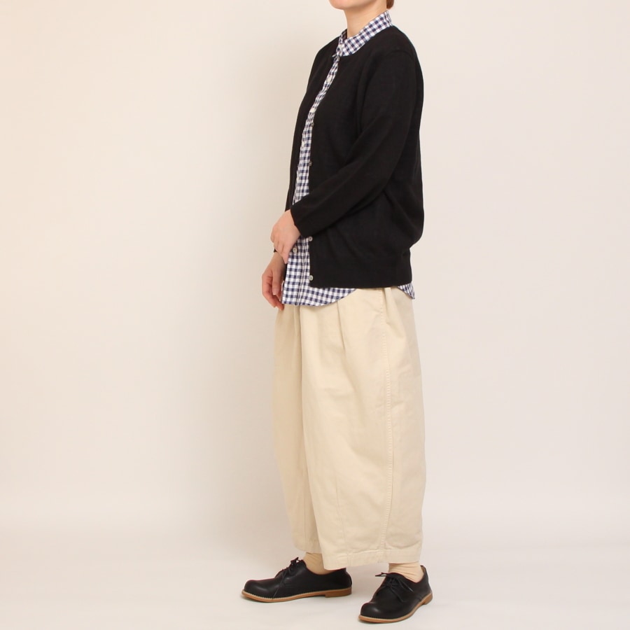【BLACKのみ残り僅か】mao made UVカットリネン クルーネックカーディガン25