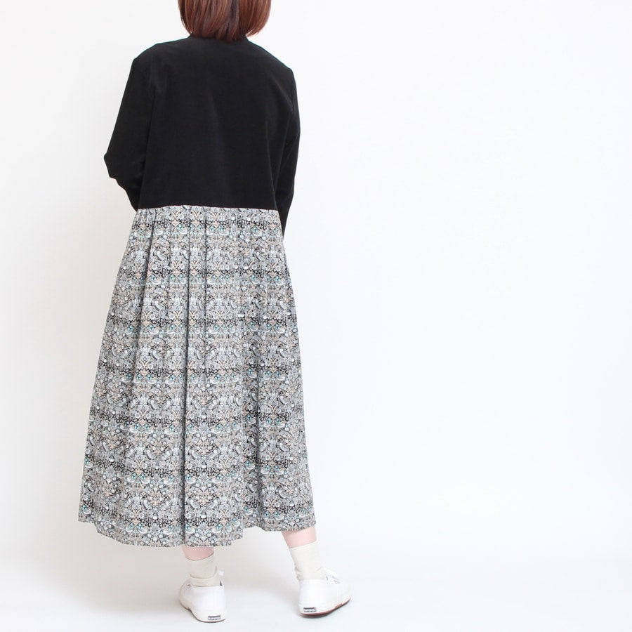 【20%OFF】【CAMELのみ】コーデュロイLIBERTY切替キーネックワンピース2411