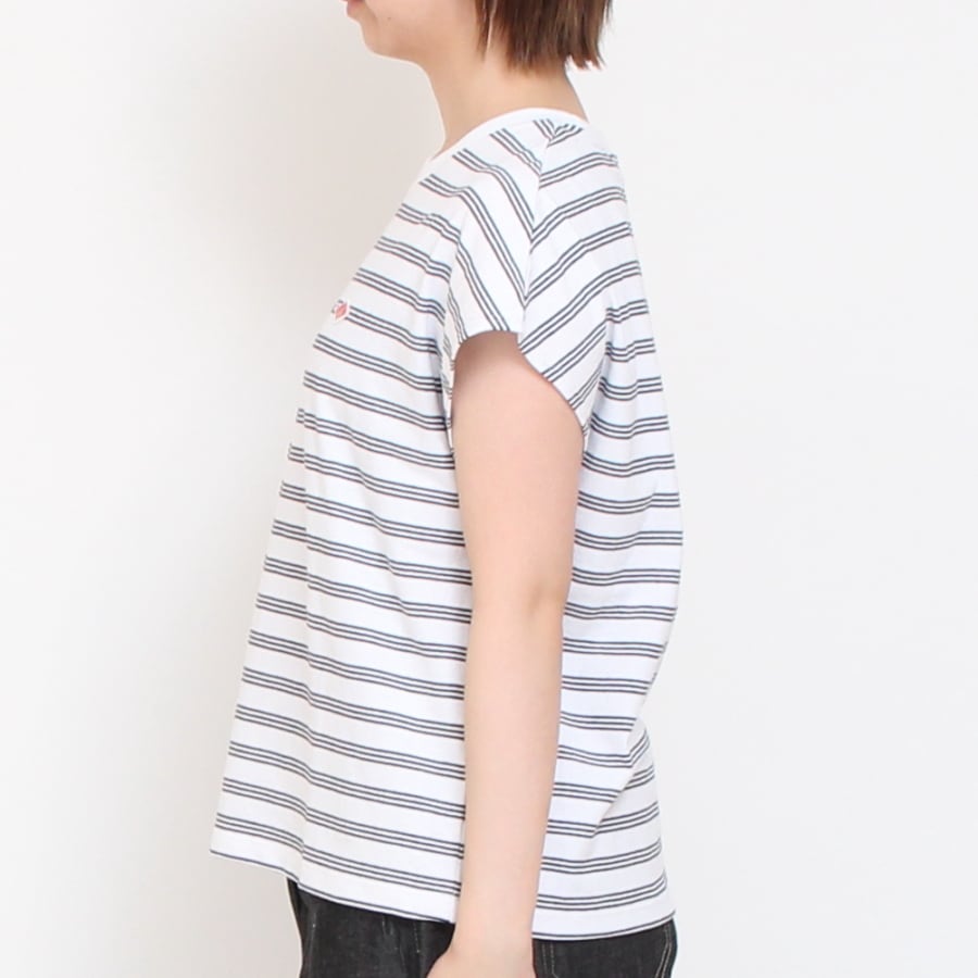 【20%OFF】【NAVYのみ ラスト1点】DANTONボーダーフレンチスリーブTシャツ