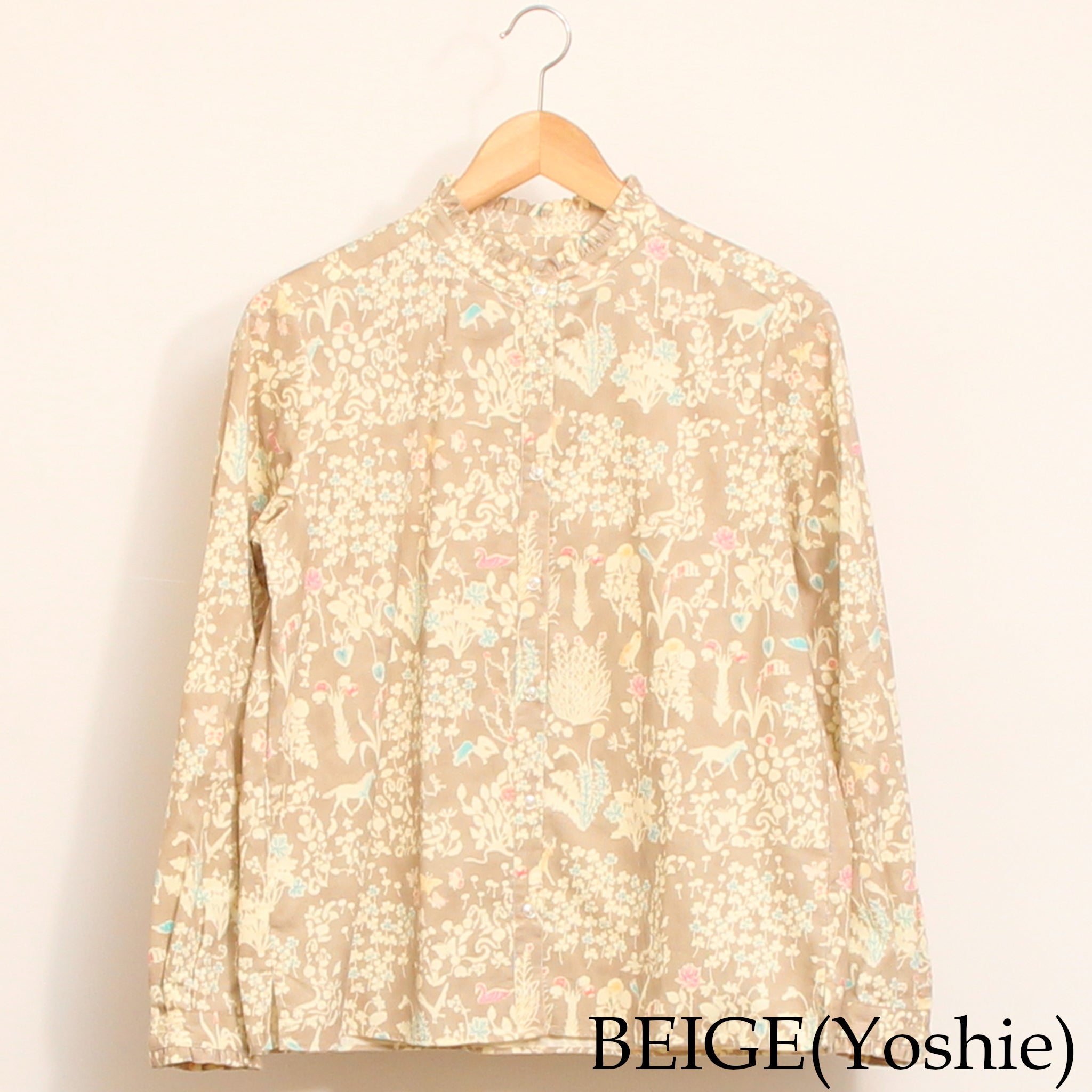 【BEIGEのみ ラスト1点】コーデュロイLIBERTYスタンドフリルシャツ2511