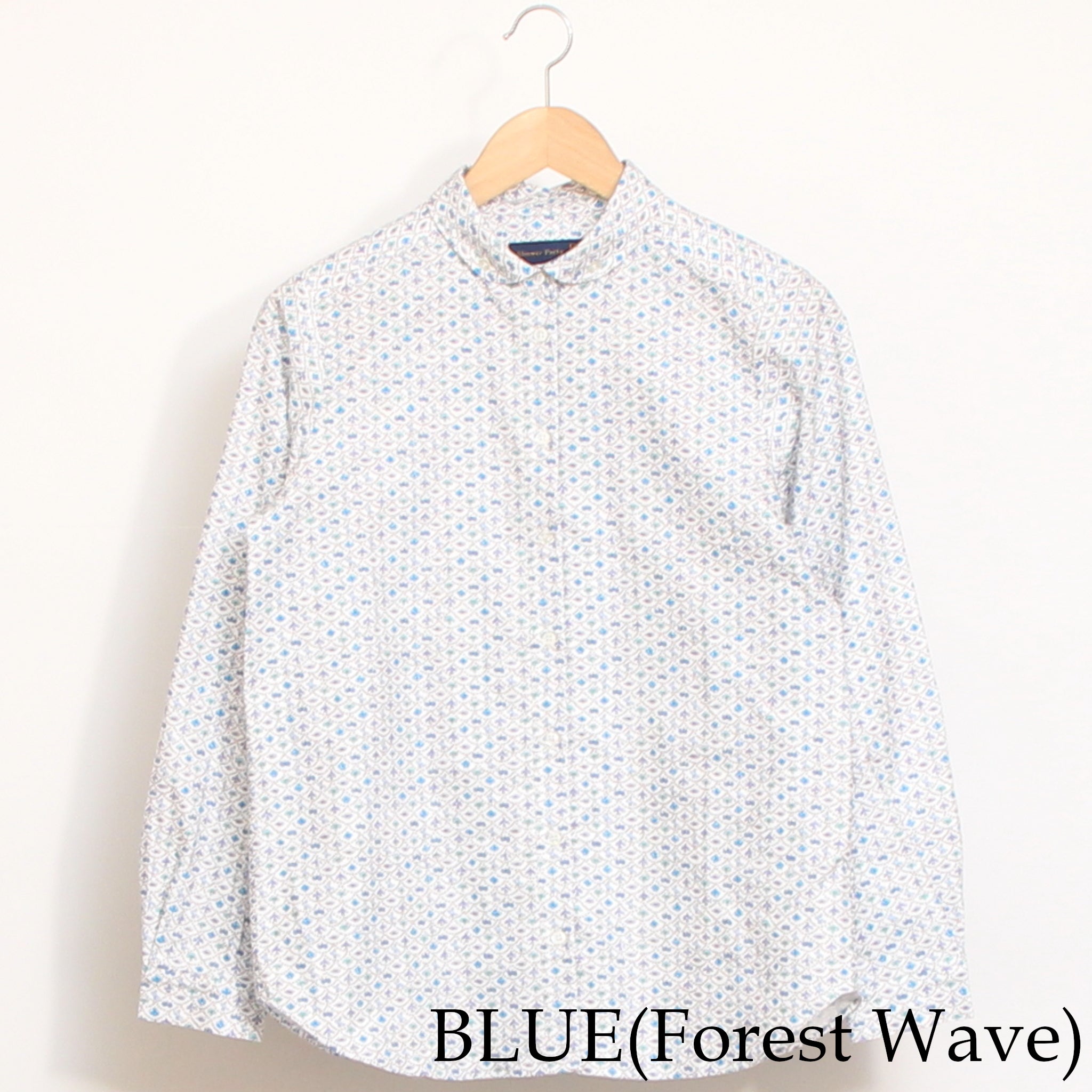 【BLUE残り僅か】Cotton Flannel丸襟ボタンダウンシャツ(2601)