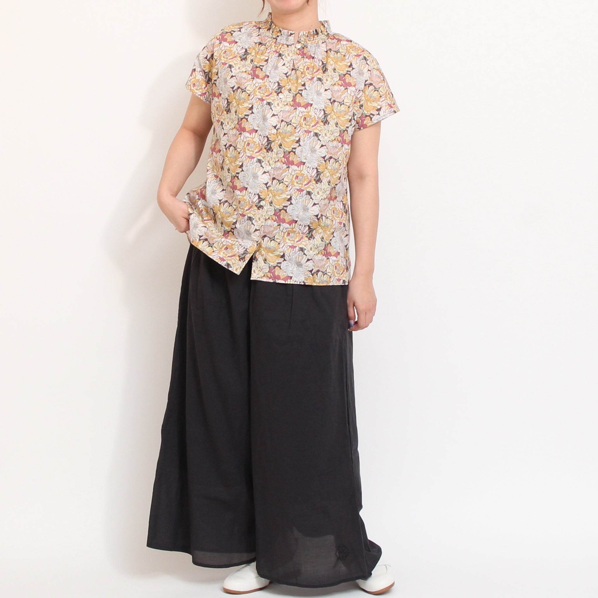 【期間限定15%OFF】【本店限定商品】LIBERTYシャーリングネックフレンチシャツ