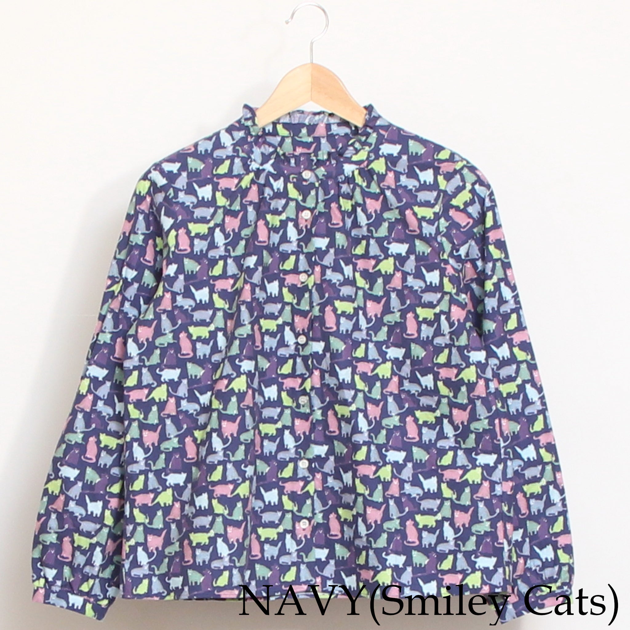 【IVORY・NAVYのみ 残り僅か】Cotton Flannelスタンドフリルシャツ2601