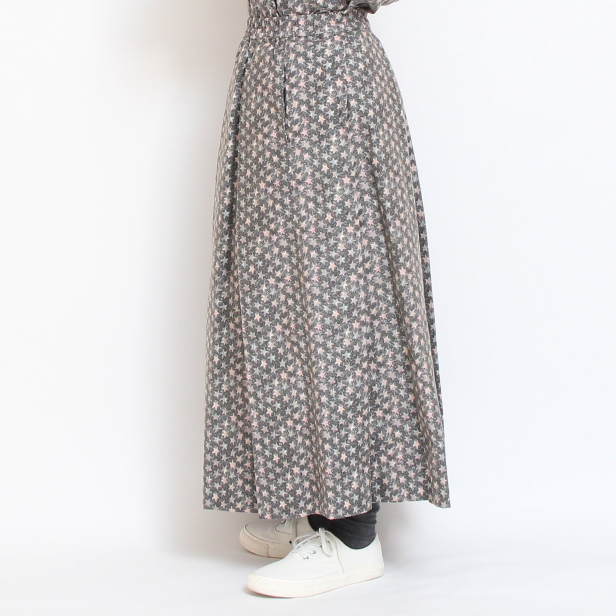 【NAVY・BLACKラスト1点】Cotton Flannelタックギャザースカート(2601)