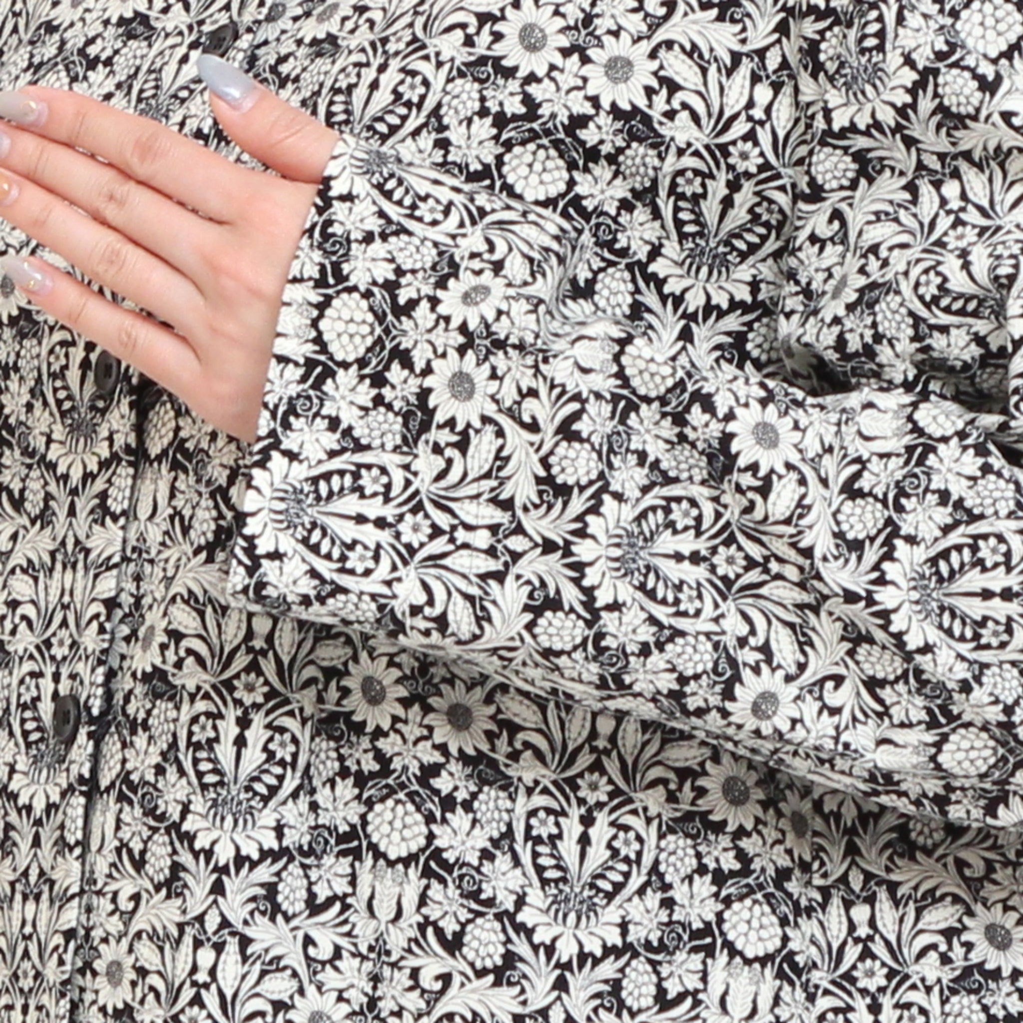 【BLACKラスト1点】コーデュロイLIBERTYノーカラーコートワンピース2511