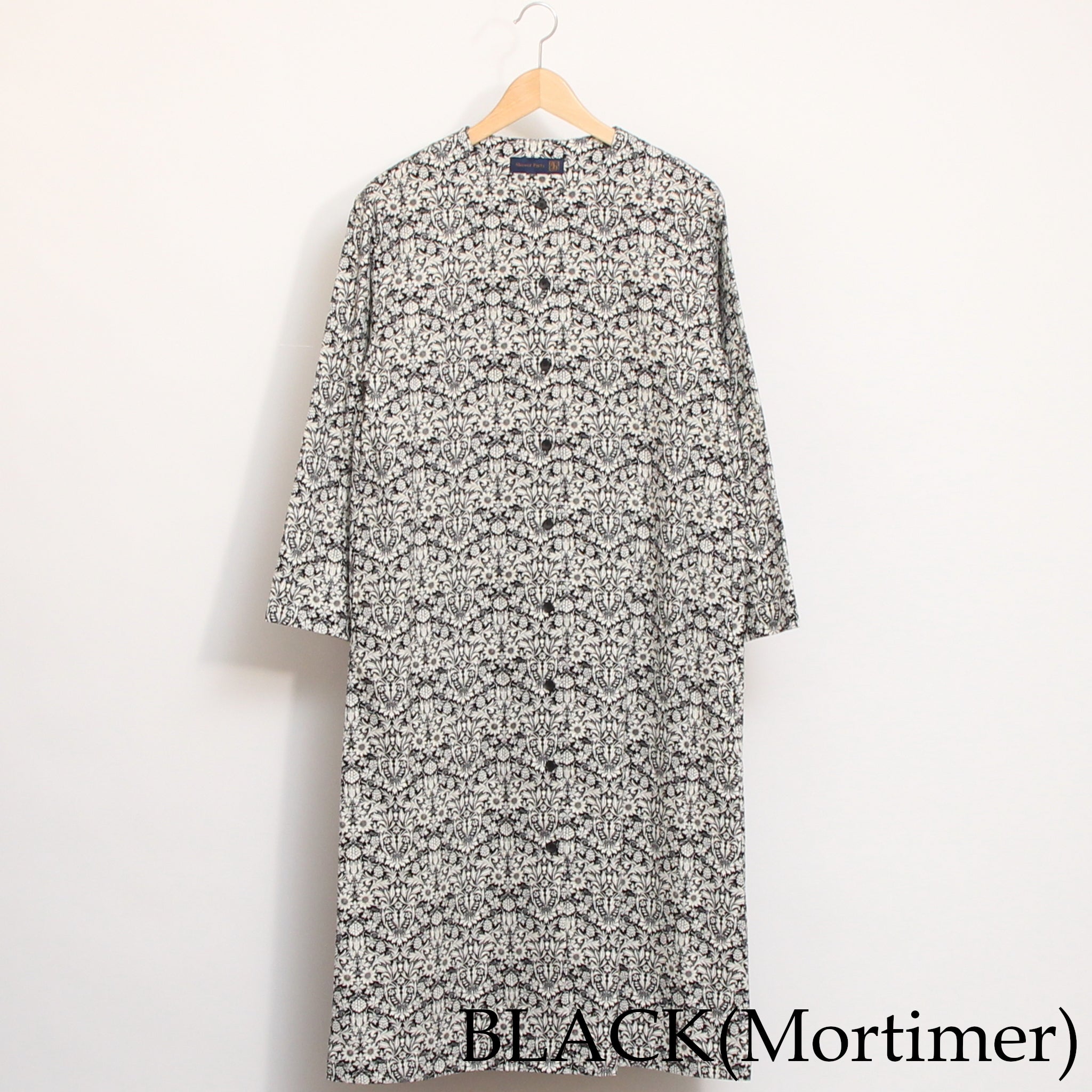 【BLACKラスト1点】コーデュロイLIBERTYノーカラーコートワンピース2511