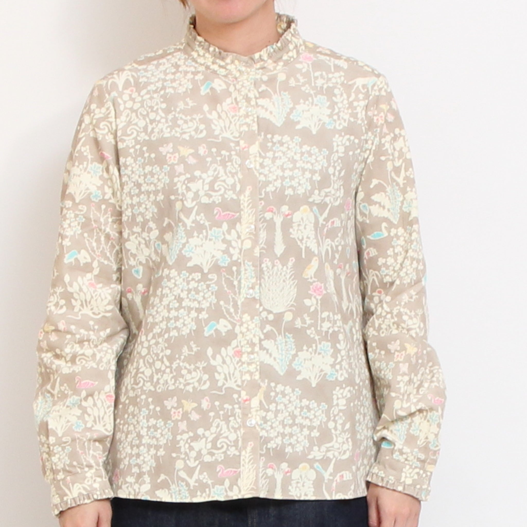 コーデュロイLIBERTYスタンドフリルシャツ2511