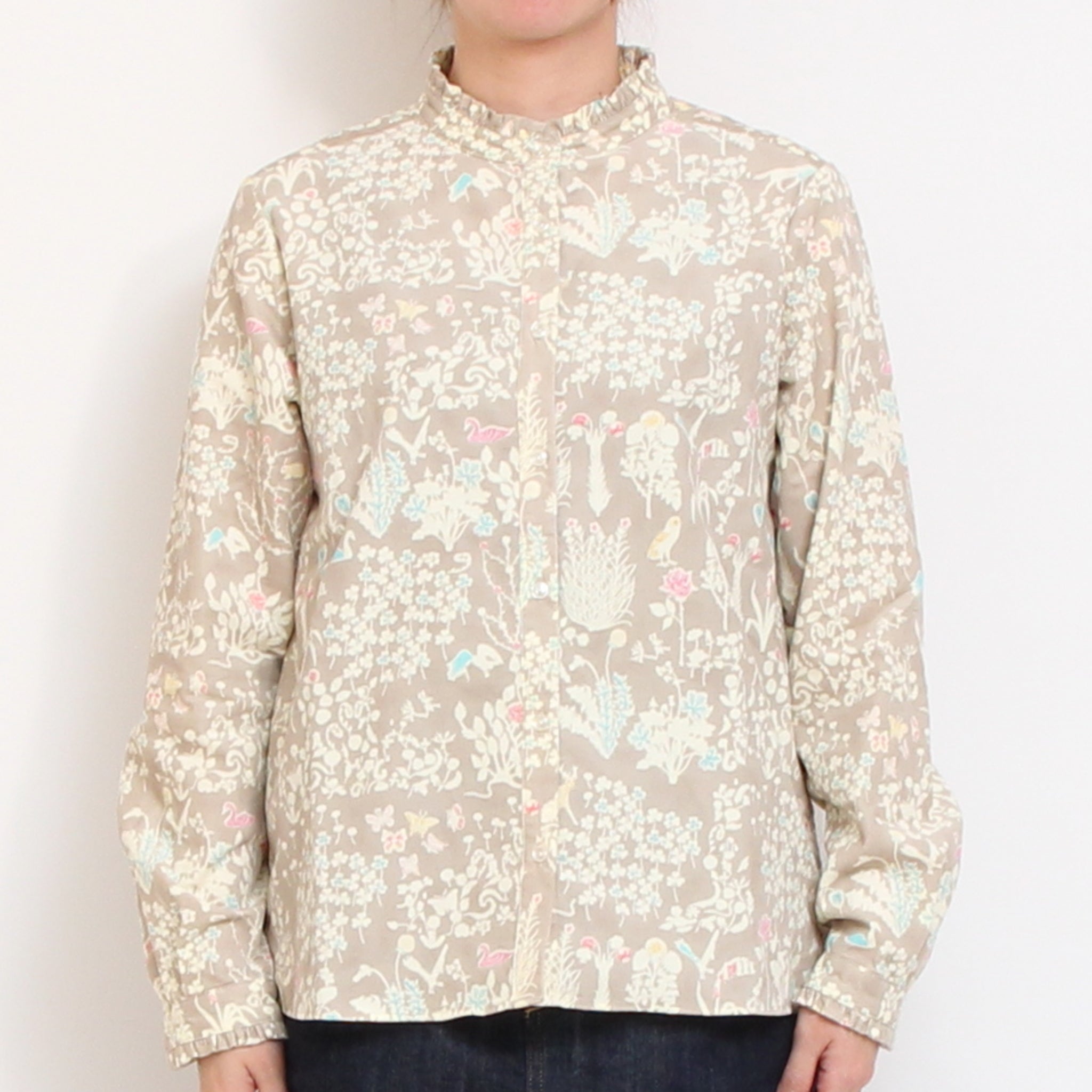 コーデュロイLIBERTYスタンドフリルシャツ2511