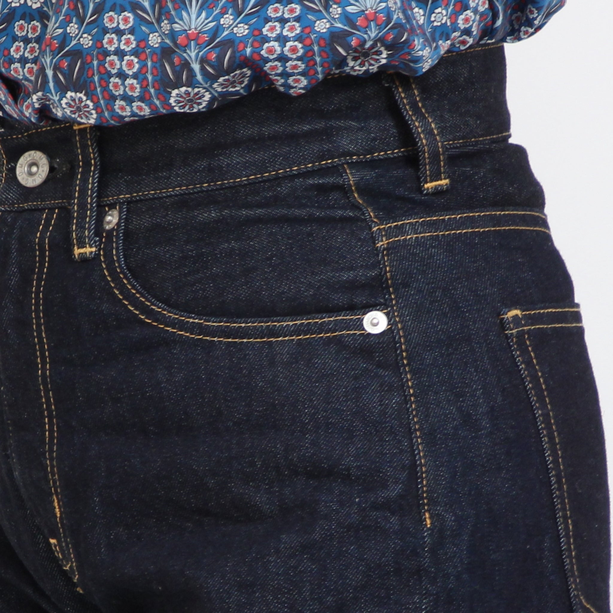 D.M.Gカーブラインデニムパンツ(ONE WASH)