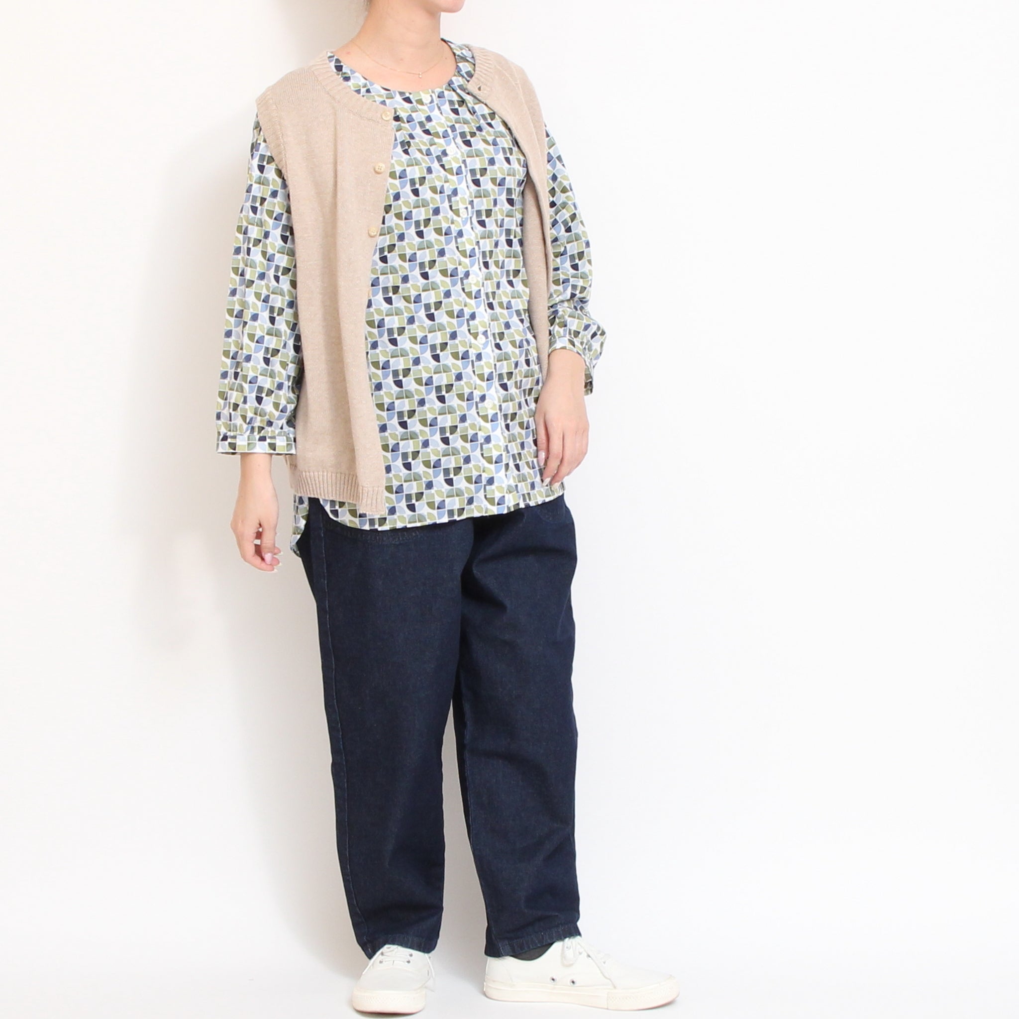 LIBERTYクルーネック前後差シャツ71012