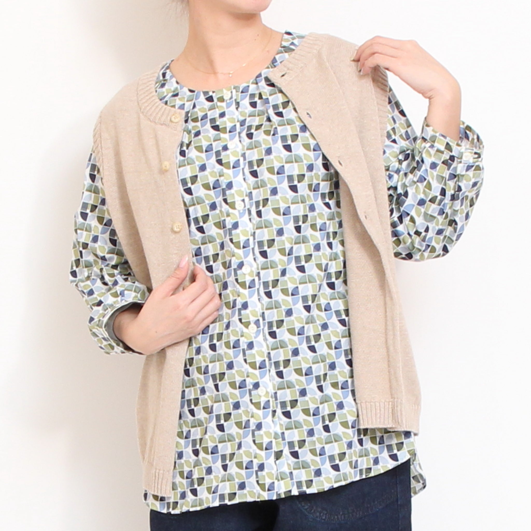 LIBERTYクルーネック前後差シャツ71012