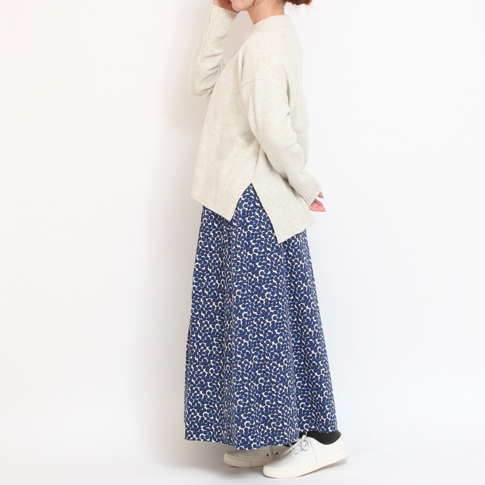 【NAVYラスト1点】 コーデュロイLIBERTYサイド釦スカート84cm(2511)