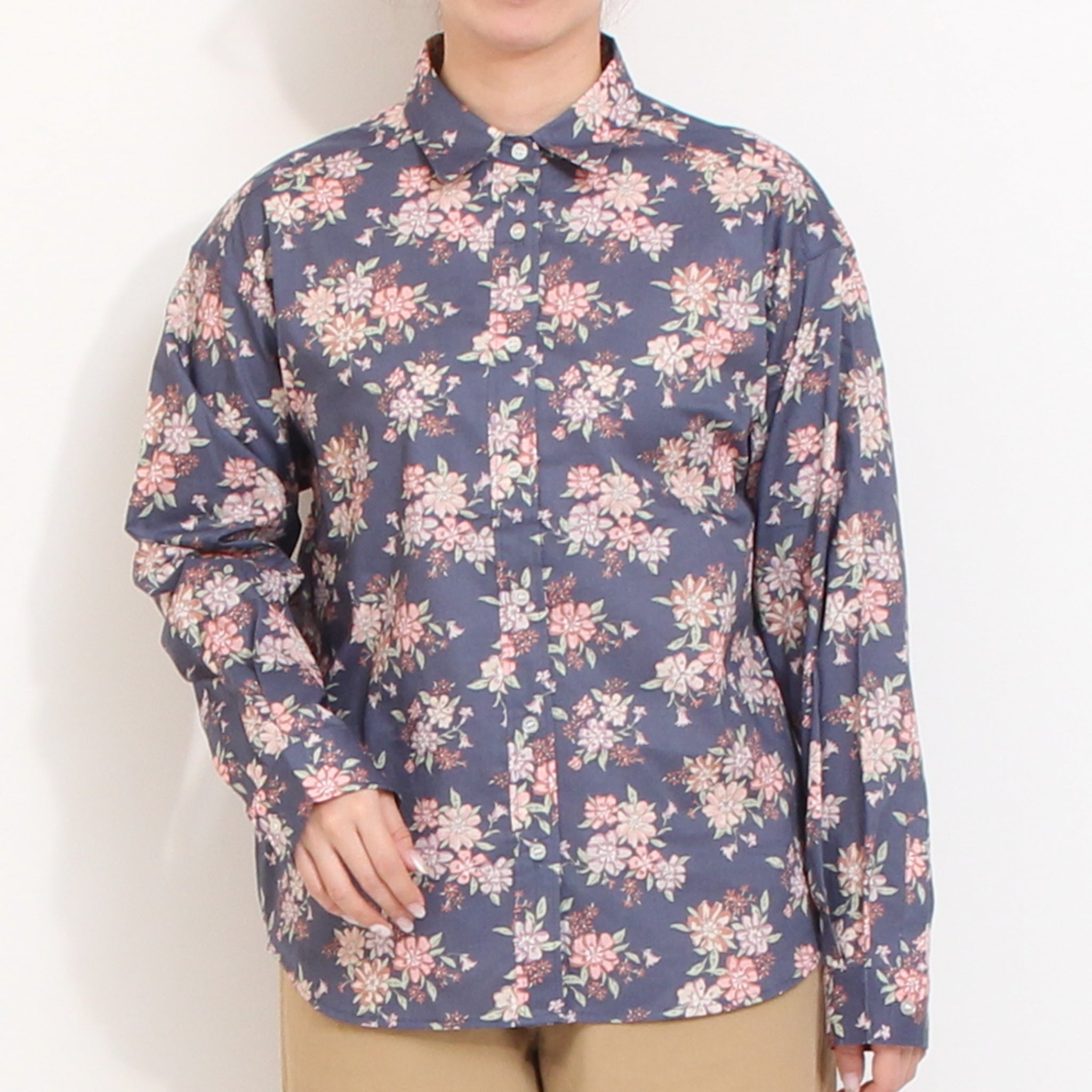 【20%OFF】【BLUE・SAXラスト1点ずつ】LIBERTYワイドレギュラーシャツ