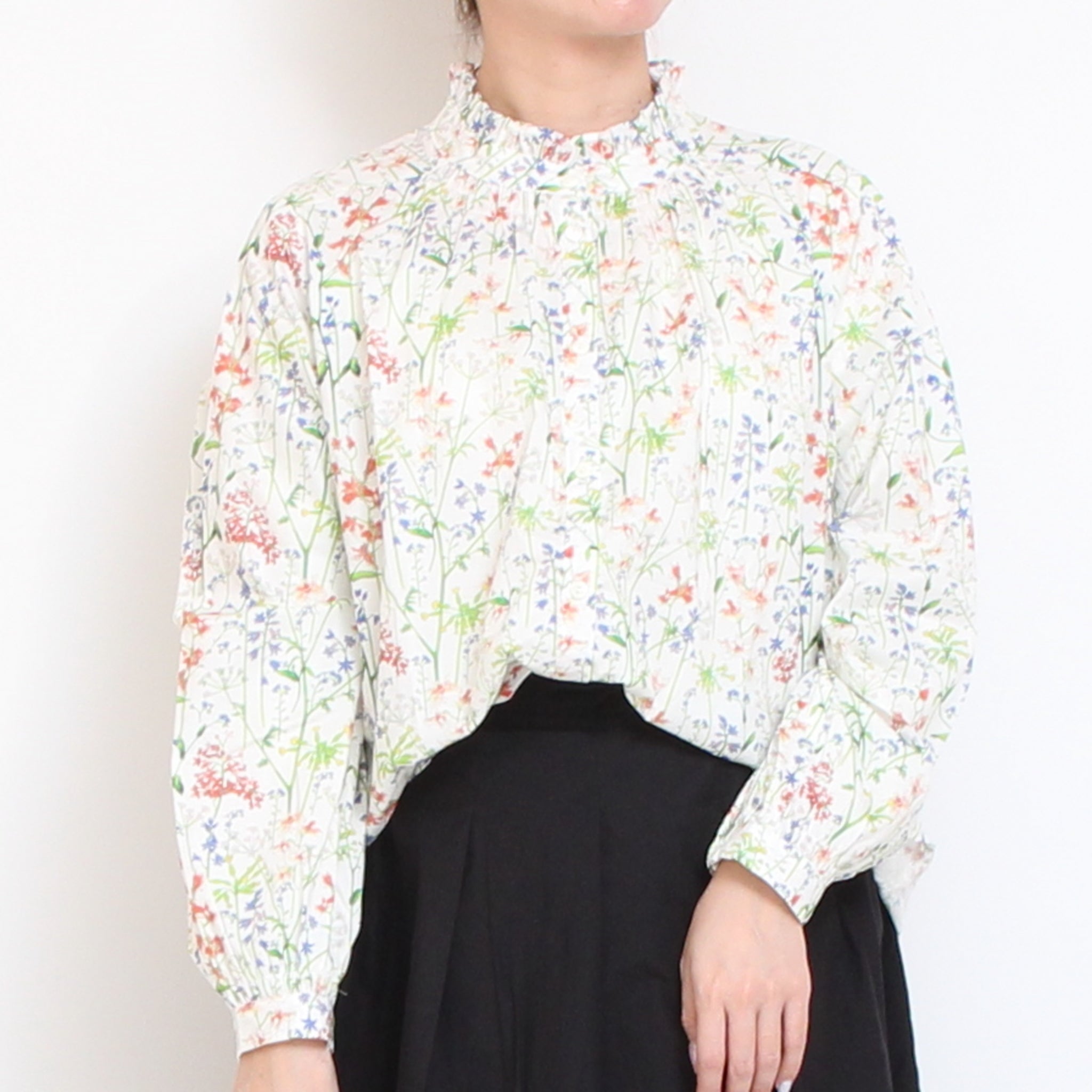 【残り僅か】リバティ長袖フリルシャーリングシャツ(2601)