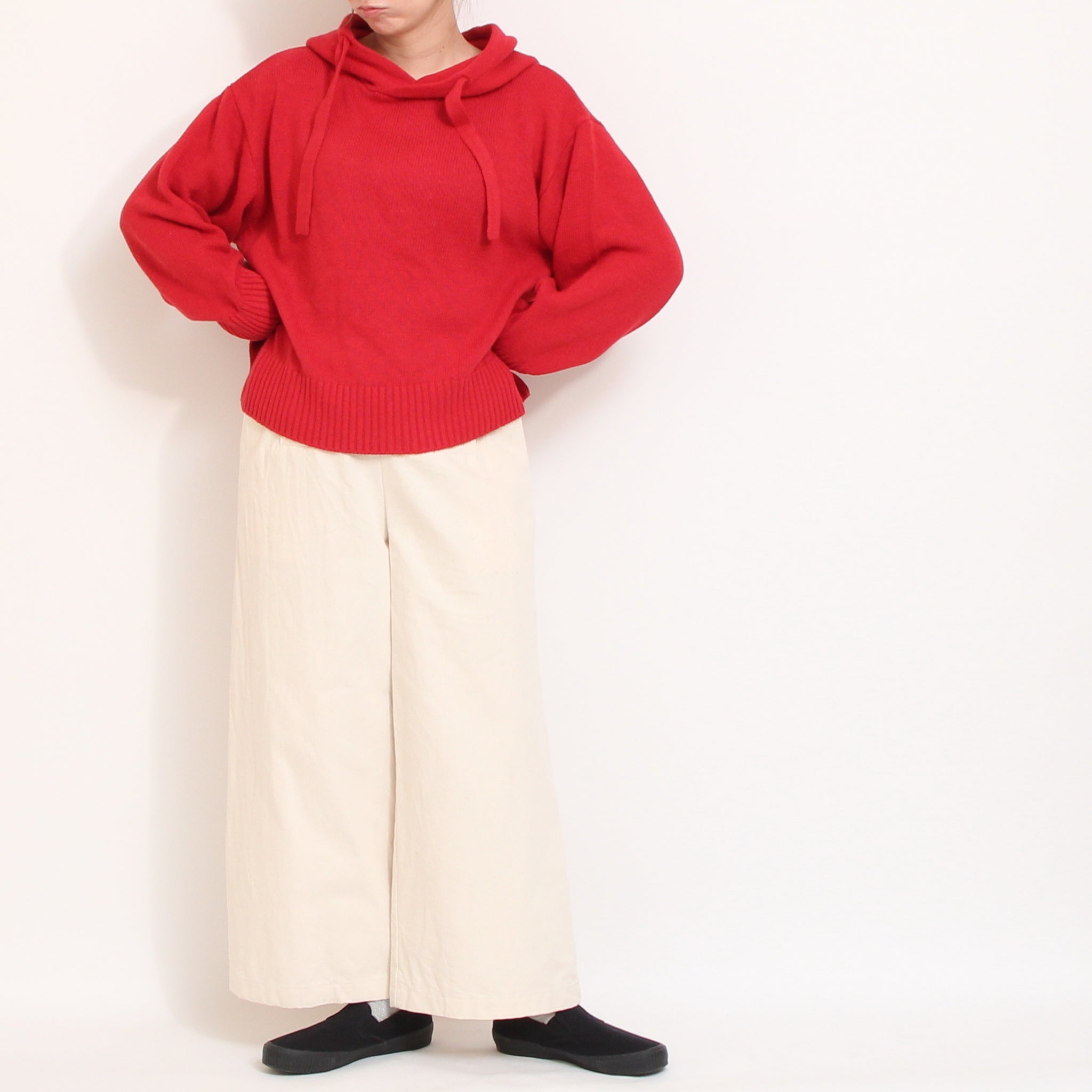 【RED残り僅か】Mao madeフード付きニットプルオーバー