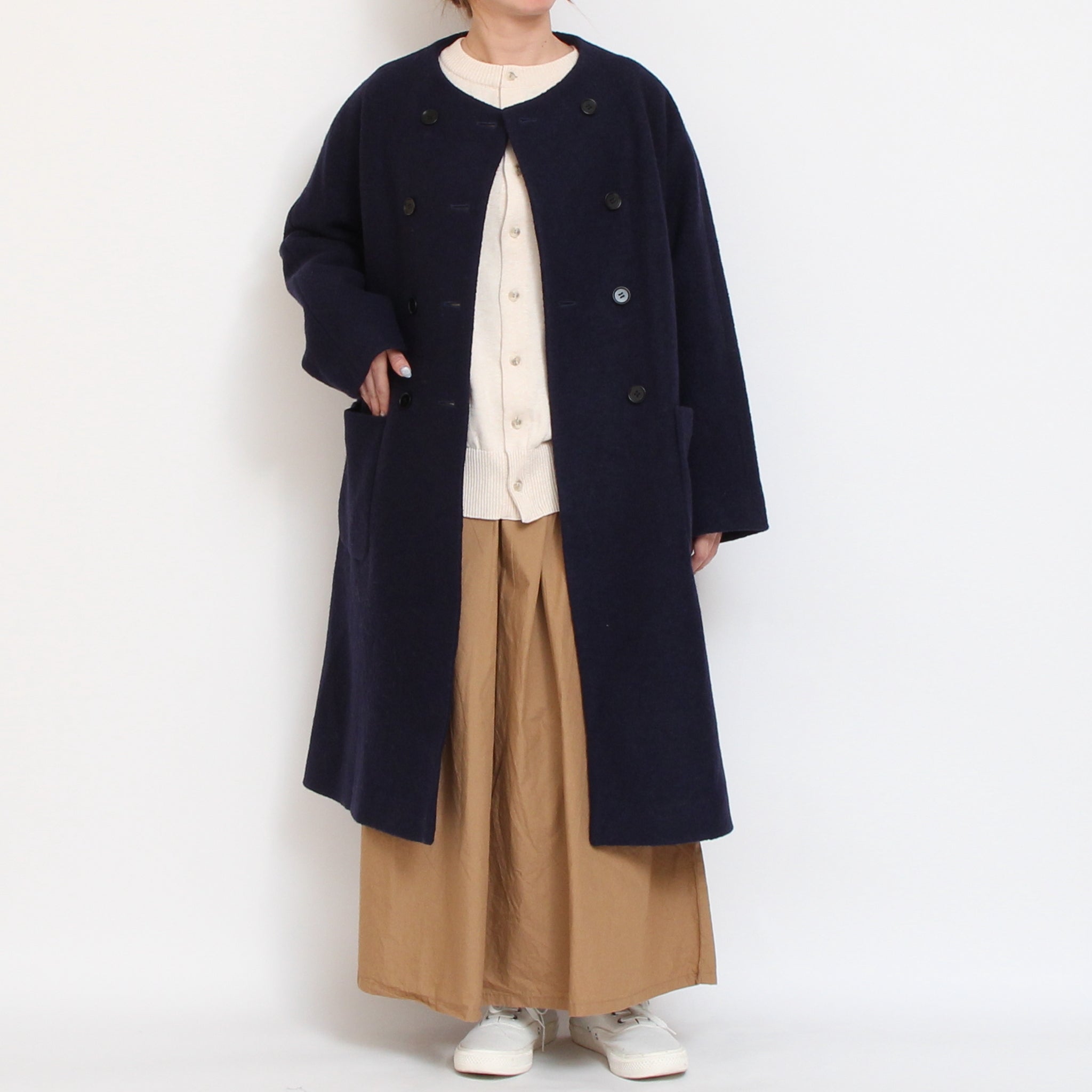 【再値下げ・40%OFF】【CAMELラスト1点】Vent d’ouestウールリング圧縮コート2511