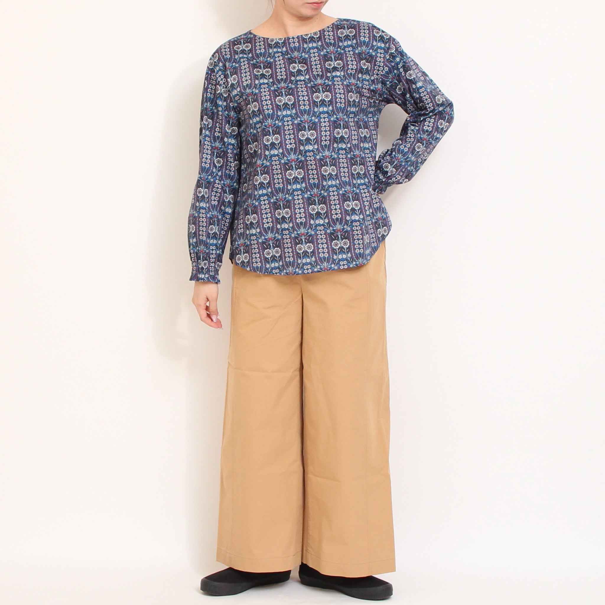 【20%OFF】【NAVYのみ ラスト1点】【本店限定商品】LIBERTYボートネックシャーリングプルオーバー