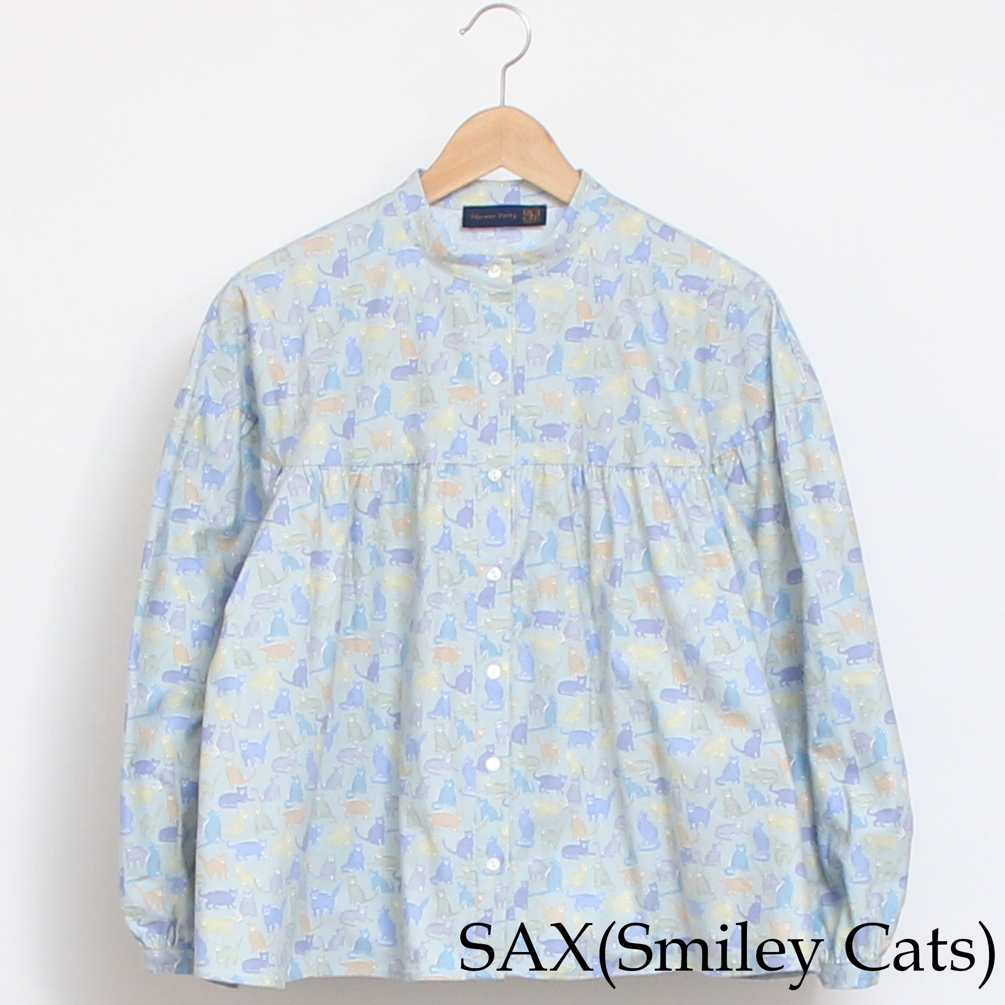 【NAVYラスト1点】Cotton Flannel切替ギャザーシャツ(2601)