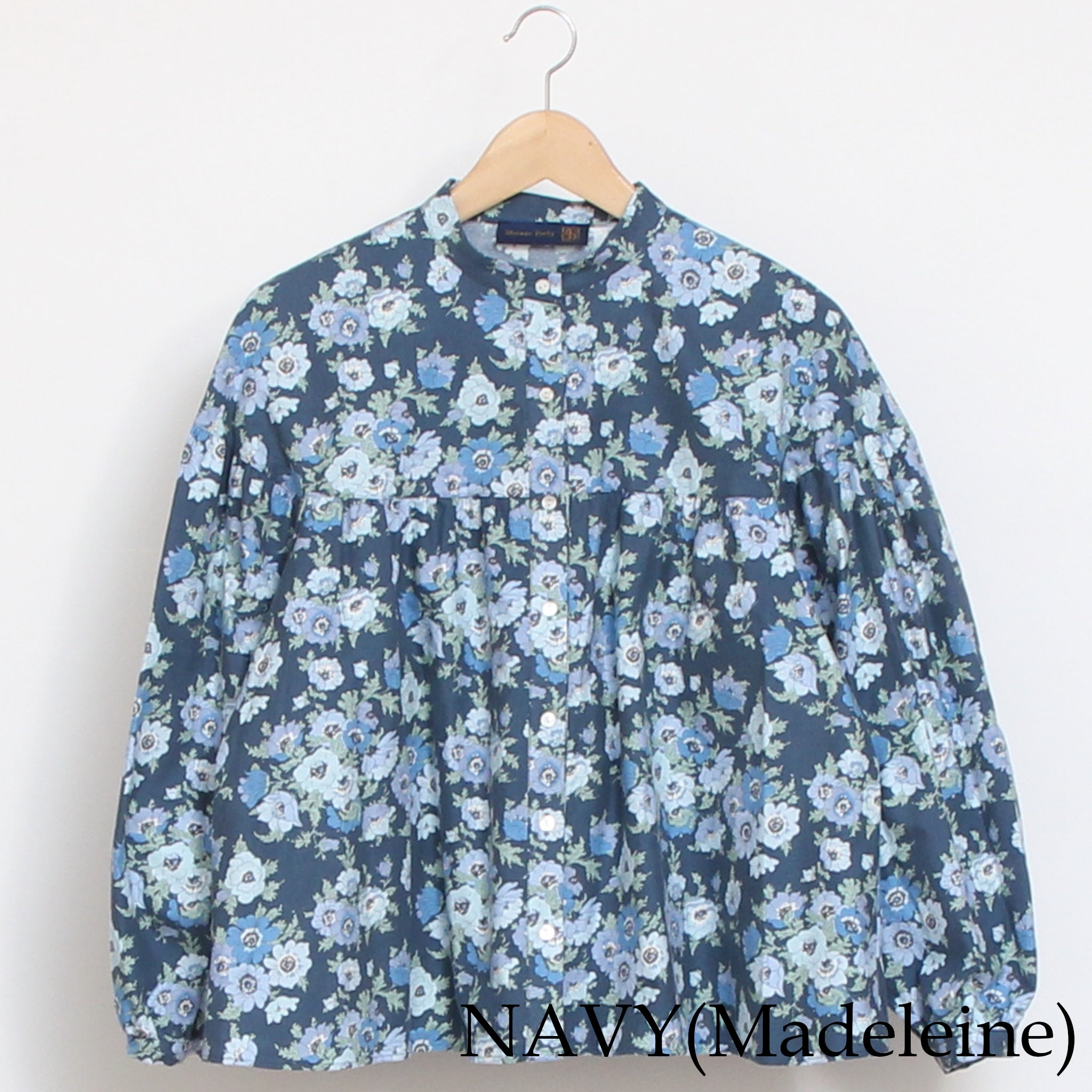 【NAVYラスト1点】Cotton Flannel切替ギャザーシャツ(2601)