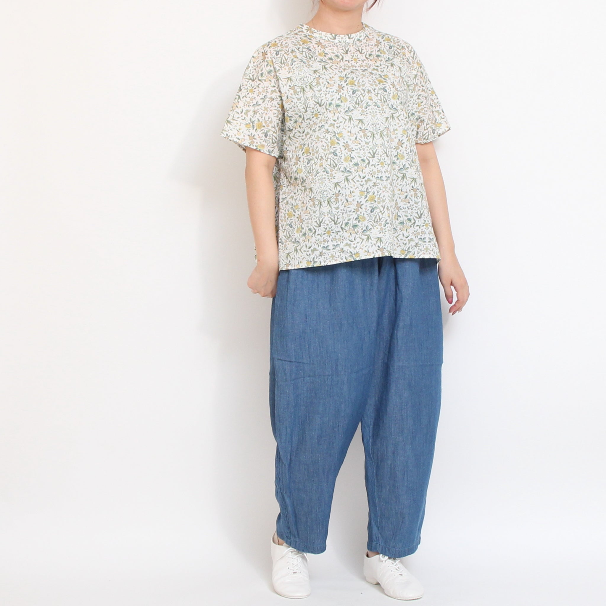 【本店限定商品】LIBERTYスタンド半袖Tシャツブラウス