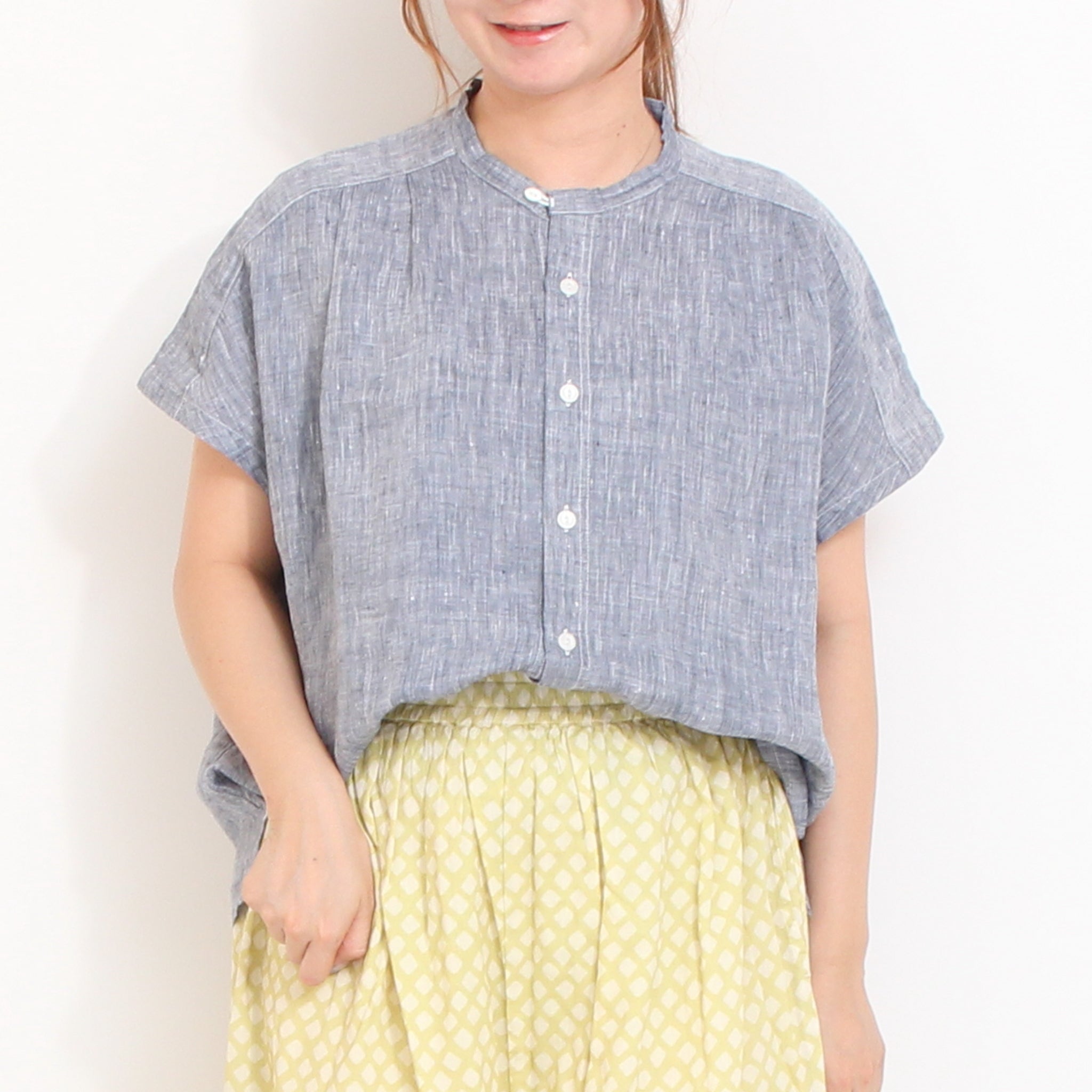 【15%OFF】to touchフレンチリネンスタンドシャツ26